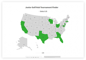 Junior Golf Hub's Tournament Finder Map