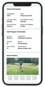 Junior Golf Hub College Program Information